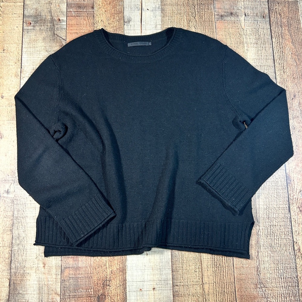 Jenni Kayne Everyday Sweater XL Black Wool Cashmere Blend Oversized Crewneck